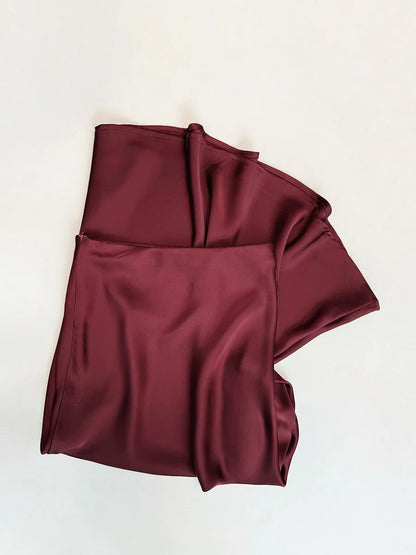 French Style Chic Women's Acetic Acid Satin Flowy High Waist Hip Hugging Skirt for Spring/Summer Fishing Tail Skirt A-line Skirt.