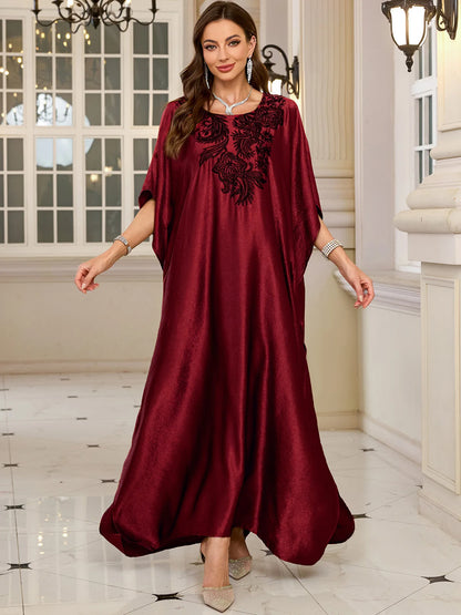 Frauen bestickte lange Kaftane Plus Size Kaftan Kleider Strand Badeanzug Cover Up Moomoo Kleid marokkanische Robe.