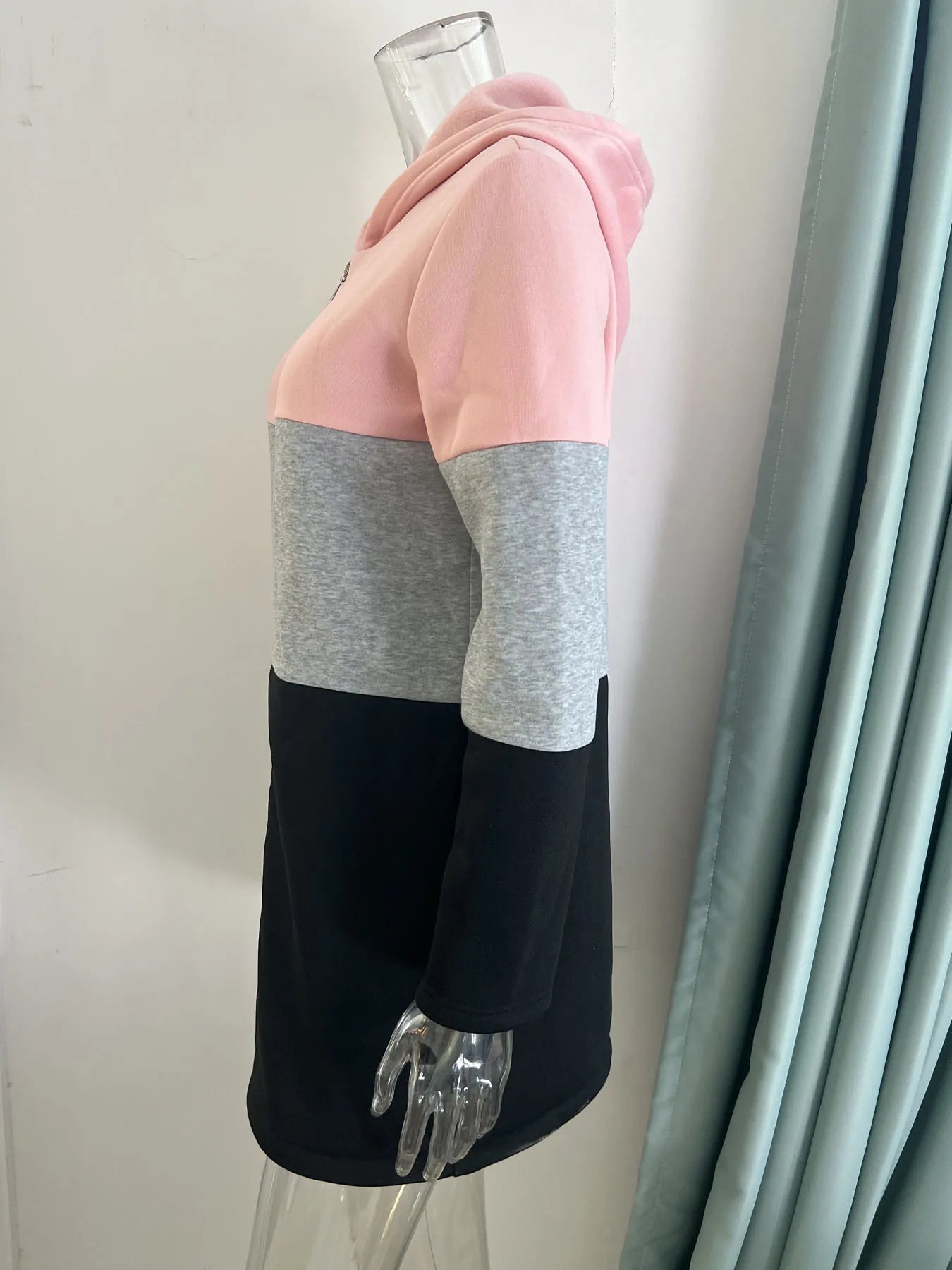 Frauen Casual Jacke Kosten Frühling Mode Lose Kontrast Farbe Drei Farbe Spleißen Kapuze Jacke Zipper Tops Frauen Kleidung