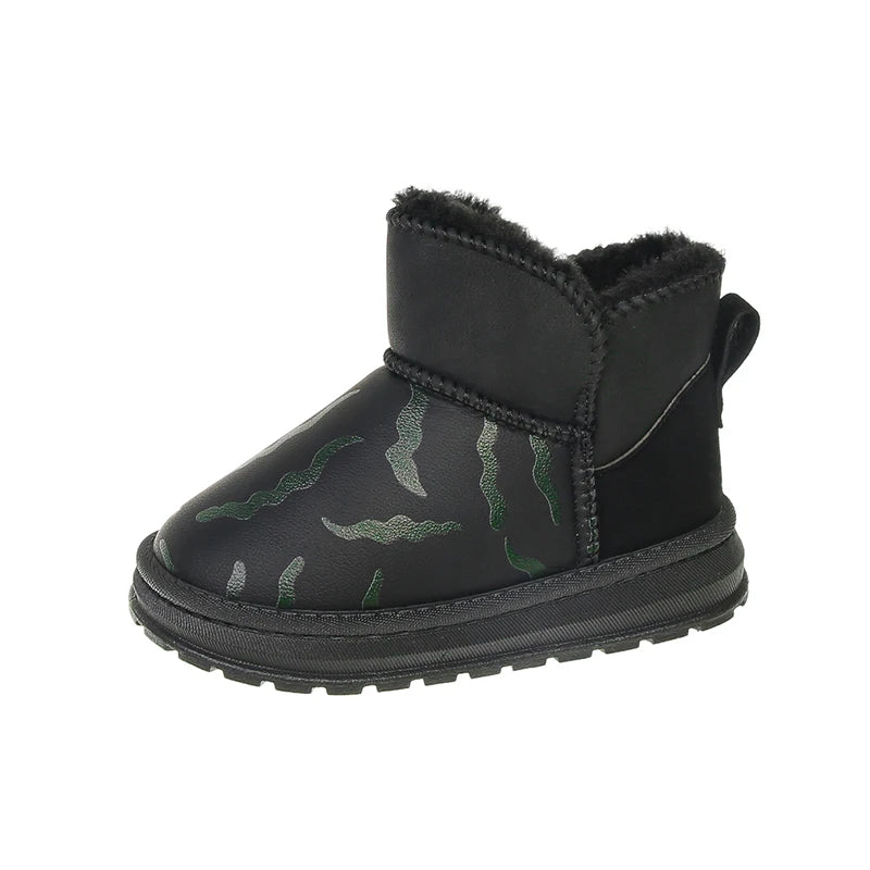 Winter Plush Boots For Children Thick Warm Faux Fur Snow Boots Soft-soled Anti-slippery Boy's Girl's Warm Boots Winter Shoes Kid.