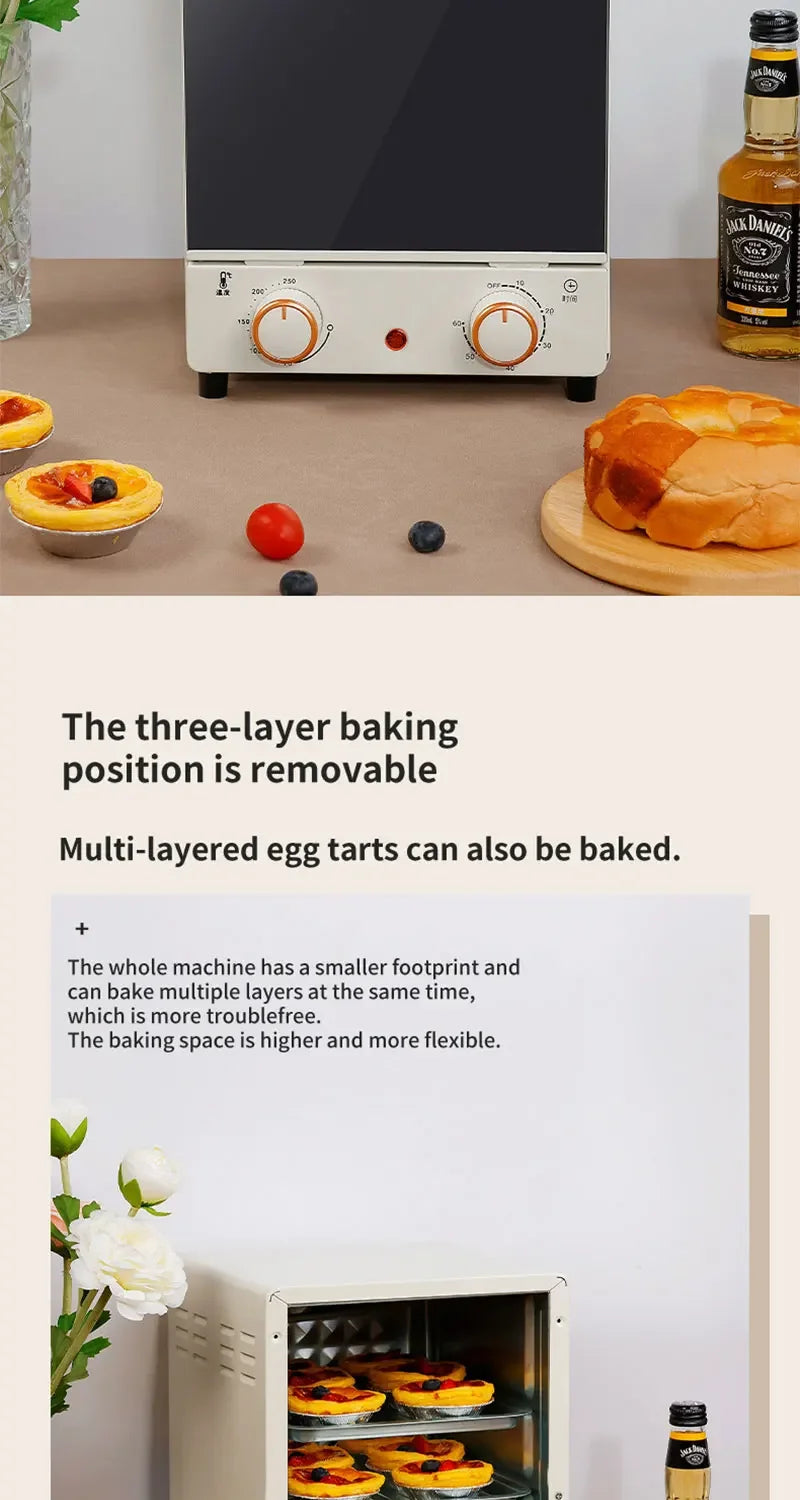 12L Large Capacity Electric Air Fryer Toaster Oven Mechanical Household Kitchen 360° Baking Convection Oven Oil-Free Deep Fryer.