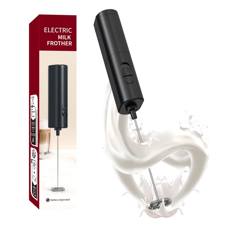 Electric milk frother, coffee frother, household mini milk frother, milk mixer, handheld wireless whipper.