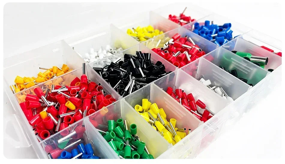 200–1900 Stück isolierte Anschlüsse für elektrische Rohre, VE-Rohr-Crimp-Anschlüsse, Drahtkabel-Anschluss, Aderendhülsen, Anschlussklemmen.