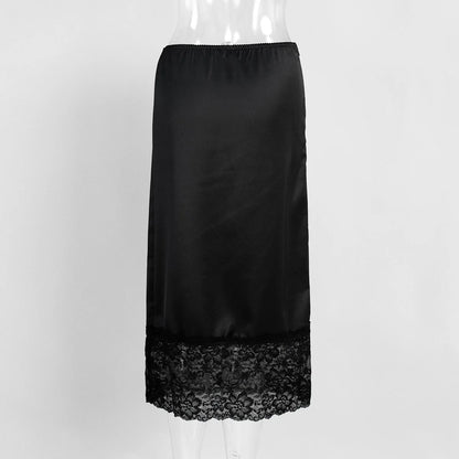 Tossy White Casual Lace Long Skirt For Women Slim High Waist Patchwork Elegant Commute Clothes Summer 2025 Female Maxi Skirt New.