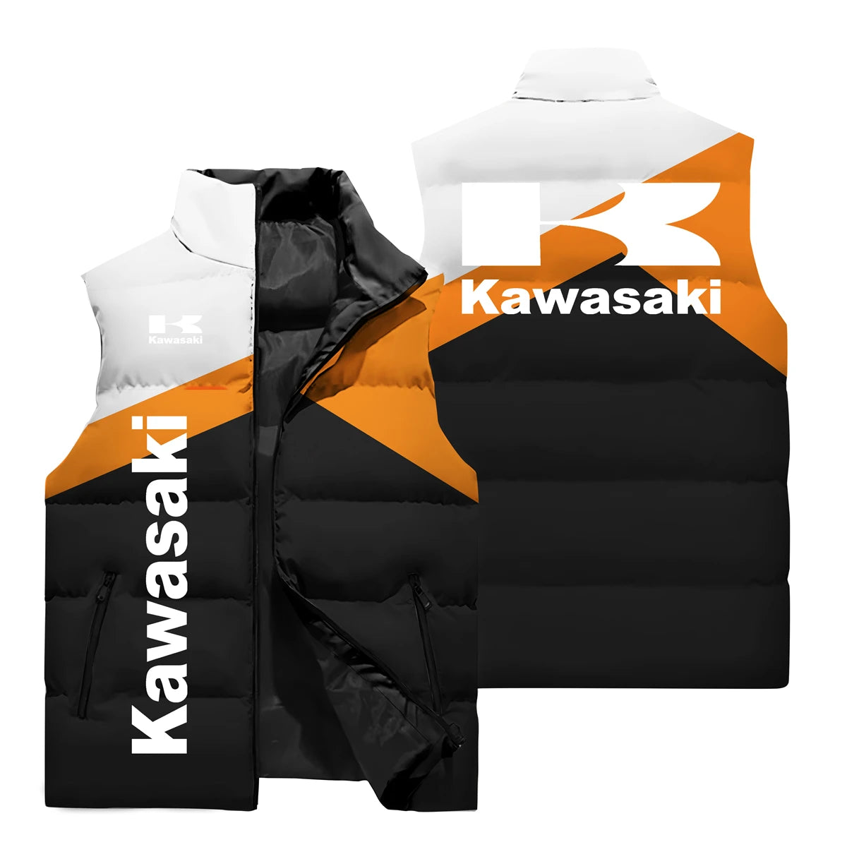 Kawasaki Sleeveless Jacket, Kawasaki Men's 3D Printed Fashion Jacket, Outdoor Sports Leisure Cycling Clothing.