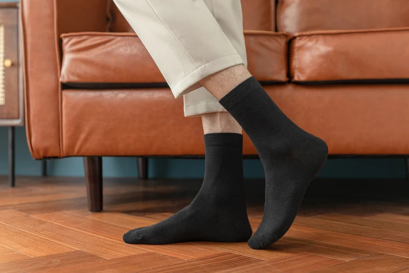 10 Pairs New Men's Cotton Socks New styles Black Business Men Socks Soft Breathable Autumn Spring for Male White.