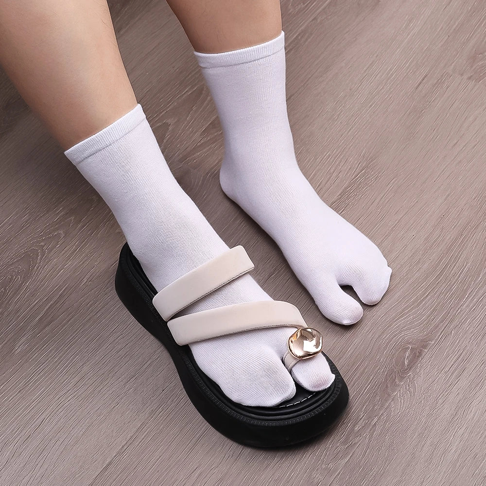 Fashion Japanese Style Tabi Toe Socks for Men Women Summer Fiber Two Finger Socks Kimono Flip Flop Sandal Split Tabi Toe Sock.