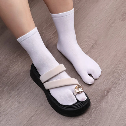 Fashion Japanese Style Tabi Toe Socks for Men Women Summer Fiber Two Finger Socks Kimono Flip Flop Sandal Split Tabi Toe Sock.