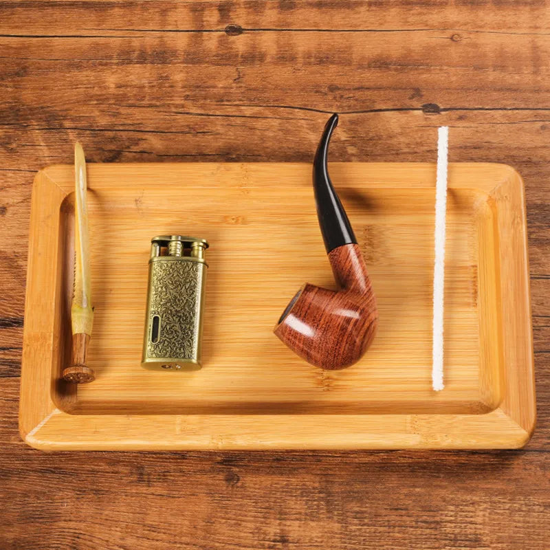 Multifunctional Bamboo Wooden Tobacco Cone Holder Portable Herb Rolling Tray Cigarettes Accessories.
