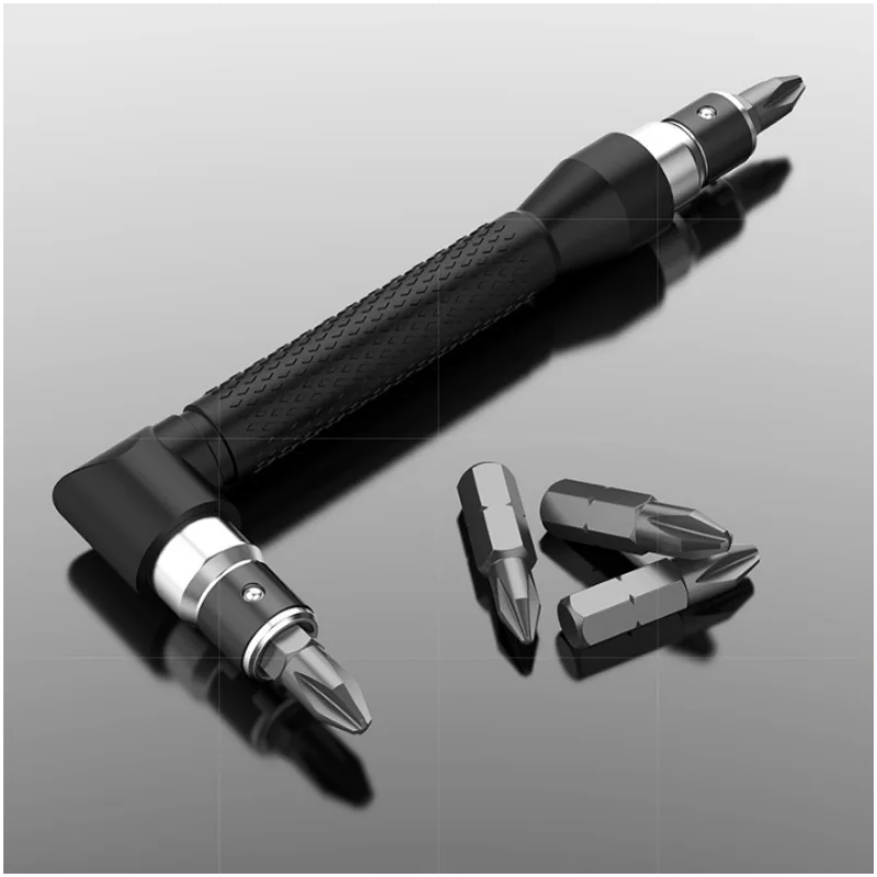 L-Typ 1/4 Sechskantschraubendreher-Bit 90 °   Schraubenschlüssel mit Doppelendgriff, schwarz, 6,35 mm