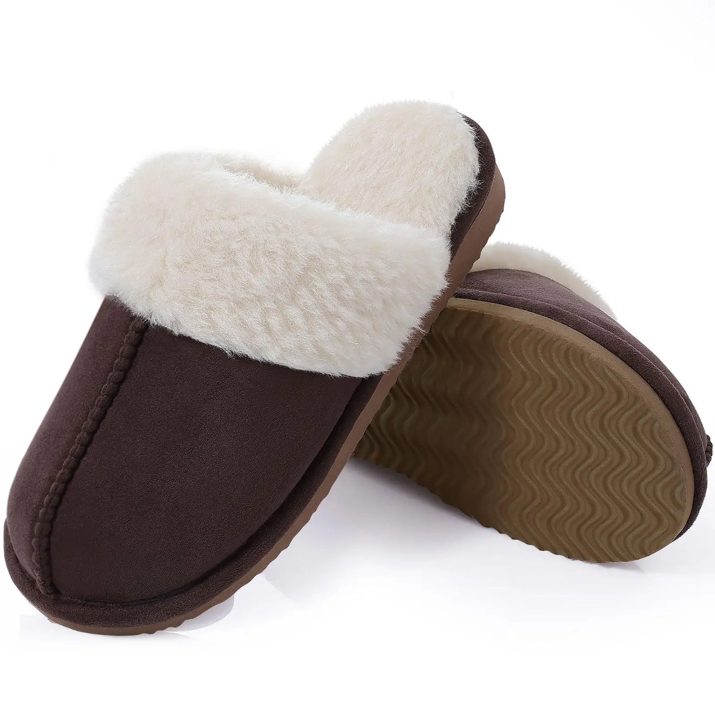 Kidmi Winter Men Plush Slippers Suede Fuzzy Soft Fluffy Collar Lining Men Slippers Indoor Warm Furry Fur House Flat Men Shoes.