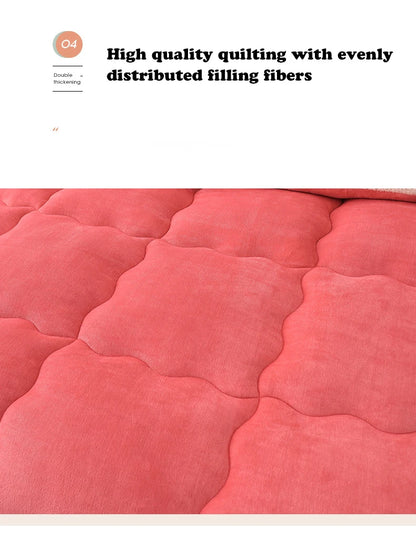 Solidcolor double-sided Duvet Lamb Wool flannel quilt warm comfort mattress in winter bedroom dormitory Thicken Weight Blanket.