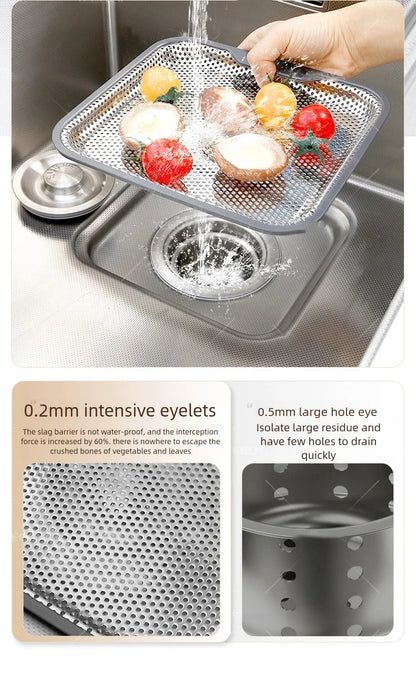 Kitchen Sink 316L Food Grade Stainless Steel Large Single Slot Wash Dish and Wash Vegetable Basin Homeuse Undercounter Bowl