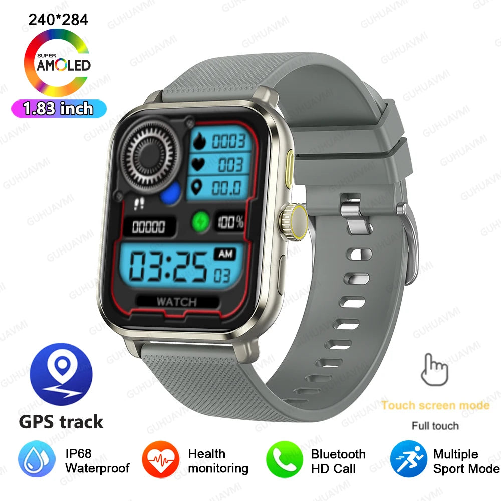 New 1.95" Smart Watch women Voice Call Heart rate Blood Pressure Custom Watches dial GPS Sport trajectory Smartwatch Men Women