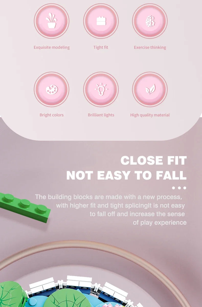 Small Bricks Flower Tree Building Block Kit DIY Home decoration Potted Plant Flower Botanical Construction Toy Girl Gift.