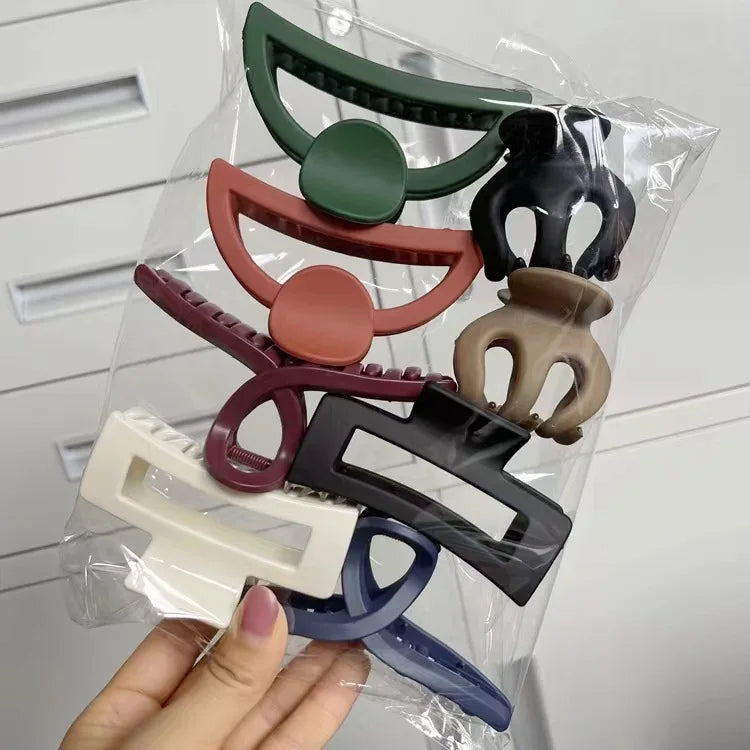 Set of 8 Plastic Hair Clip Large Hair Accessories Simple Hairpin Thin Hair Styling Tools for Women