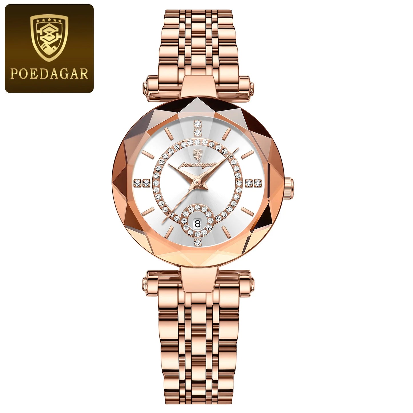 POEDAGAR Fashion Original Wristwatch For Woman Waterproof Stainless Steel Date Quartz Ladies Watch Luxury Casual Women's Watches