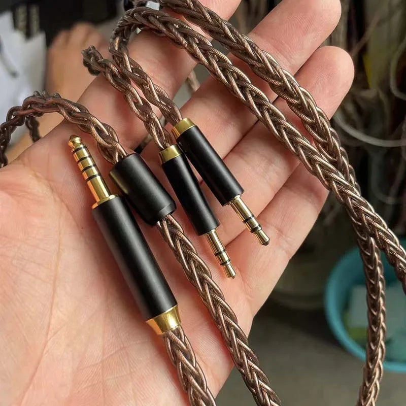 OPENHEART Kingwood 8 Core Litz OCC Headphone Cable 1 to 2 jack dual 3.5/2.5/4.4mm/XLR Pure copper Balanced Replacement Cable.