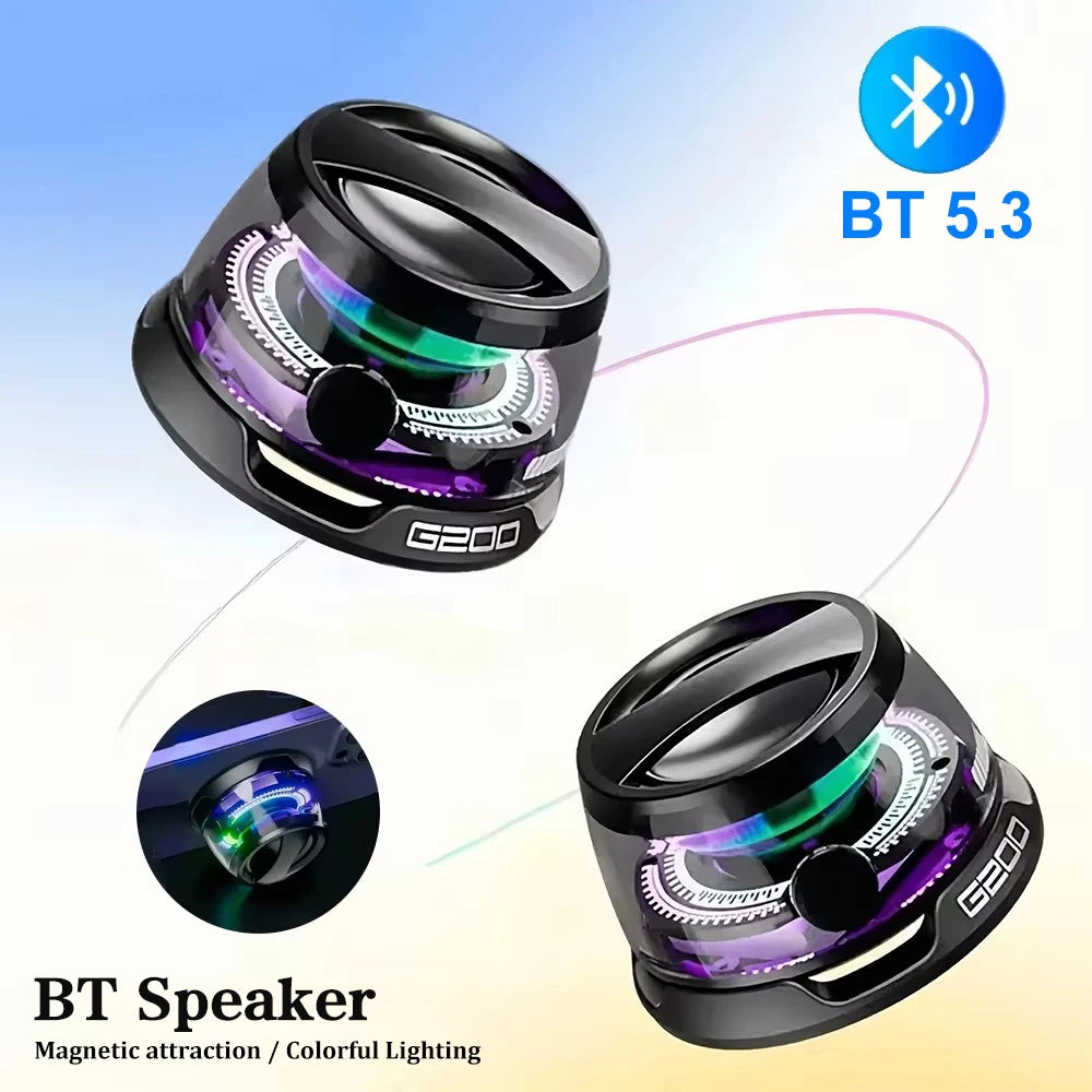G200 Magnetic Portable Bluetooth 5.3 Speaker Mini Sound Box Multifunctional LED Color Light Stereo Soundbar Wireless Loudspeaker.