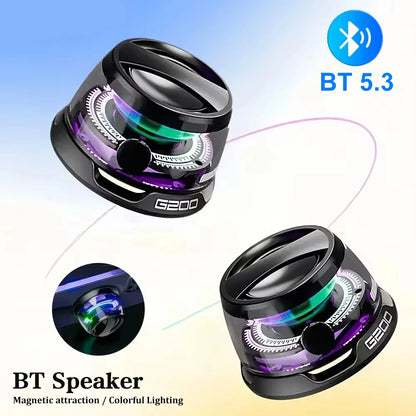 G200 Magnetic Portable Bluetooth 5.3 Speaker Mini Sound Box Multifunctional LED Color Light Stereo Soundbar Wireless Loudspeaker.