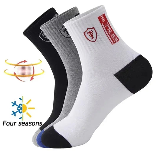 10pairs Breathable Cotton Sports Stockings Men Bamboo Fiber Autumn and Winter Men Socks Sweat Absorption Deodorant Business Sox.