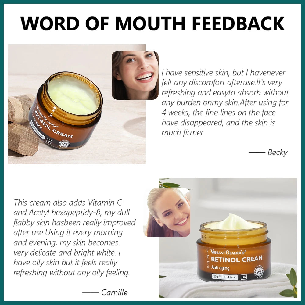 1/2/3/5PCS Retinol Facial Cream Anti-aging Removal Wrinkle Fine Lines Repair Skin Barrier Whitening Brightening Moisturizing.