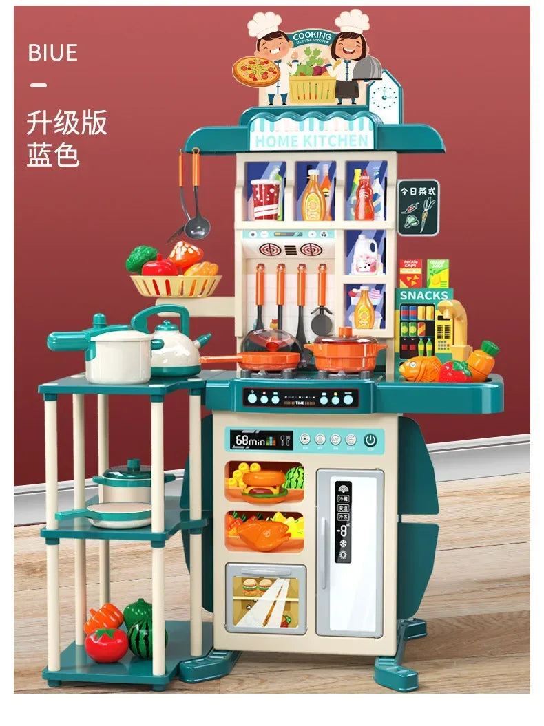 Children's Home Cooking Simulator Kitchen Set Kitchen Girls Cooking Spray Dining Table Toys Christmas Gifts