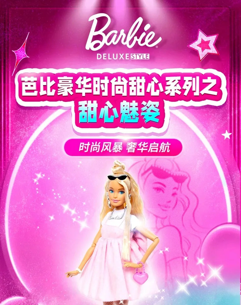 Original Barbie Mermaid Doll Toy Pink Fantasy Ocean Princess Hair Accessories Shell Toys for Girl Movable Joints Fish Tail Doll.