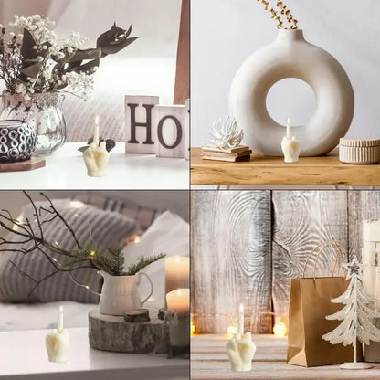 Finger Scented Candle Room Decor Aesthetic Fragrance Soy Wax Aromatherapy Hand Gesture Candles Desk Statues Sculpture Decor.