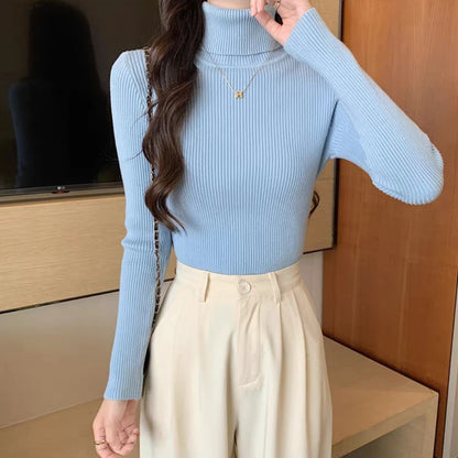 2026 neue Herbst Winter Rollkragen Langarm Gestrickte Pullover Einfarbig Multi Farbe Kaschmir Grundlegende Weiche Pullover