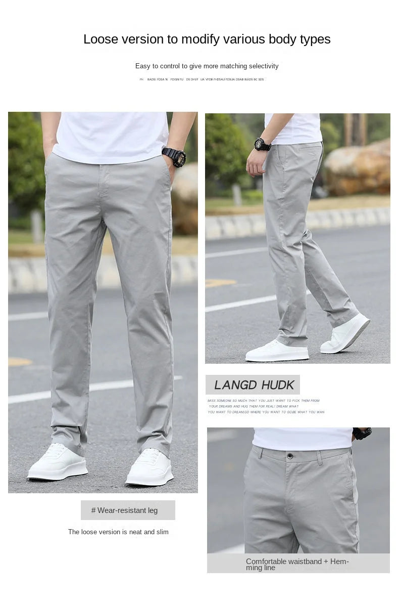 Men's High-Quality Chinos -Cotton Casual Trousers - Breathable Straight Pants (Sizes w28-w40).