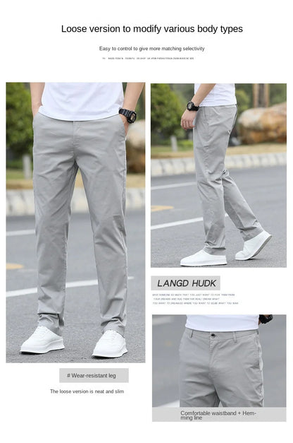 Men's High-Quality Chinos -Cotton Casual Trousers - Breathable Straight Pants (Sizes w28-w40).