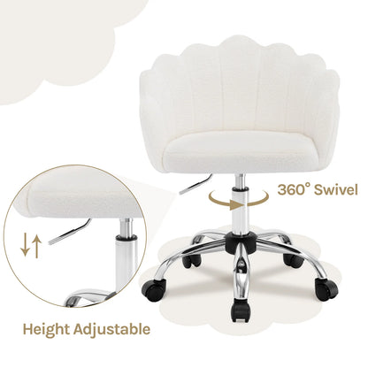 WOLTU Höhenverstellbarer, ergonomischer Schreibtischstuhl, Drehstuhl mit Rollen, Gaming-Schminkstuhl, Lordosenstütze für das Heimbüro