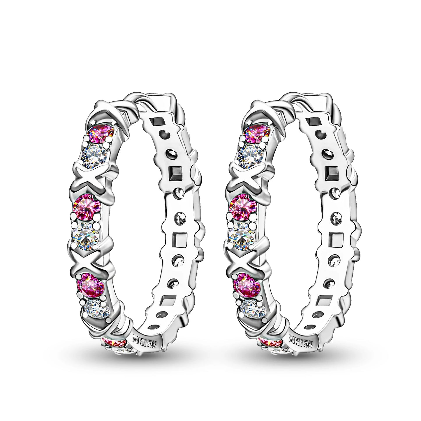 GIGAJEWE Moissanite D Nova Pink Color VVS1 Total 1.92ct 925 Silver Earring 18K Gold Plated Diamond Test Passed Jewelry Girl Gift