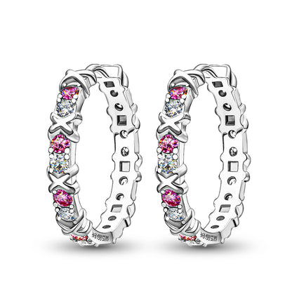 GIGAJEWE Moissanite D Nova Pink Color VVS1 Total 1.92ct 925 Silver Earring 18K Gold Plated Diamond Test Passed Jewelry Girl Gift