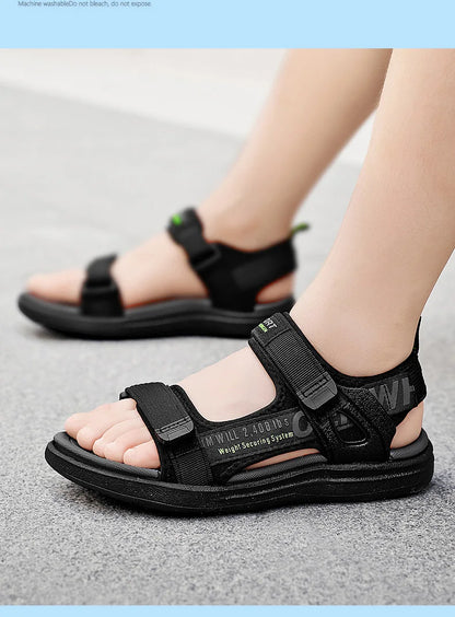 Kids' Summer Breathable Sport Sandals for Boys Casual Beach Shoe Comfortable Soft Sole Children's Fashion Non-slip Sandalias.