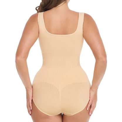 Bodysuit Women Shapewear Tummy Control Butt Lifter Body Shaper Smooth Invisible Under Dress Slimming Underwear Low Neck Jumpsuit