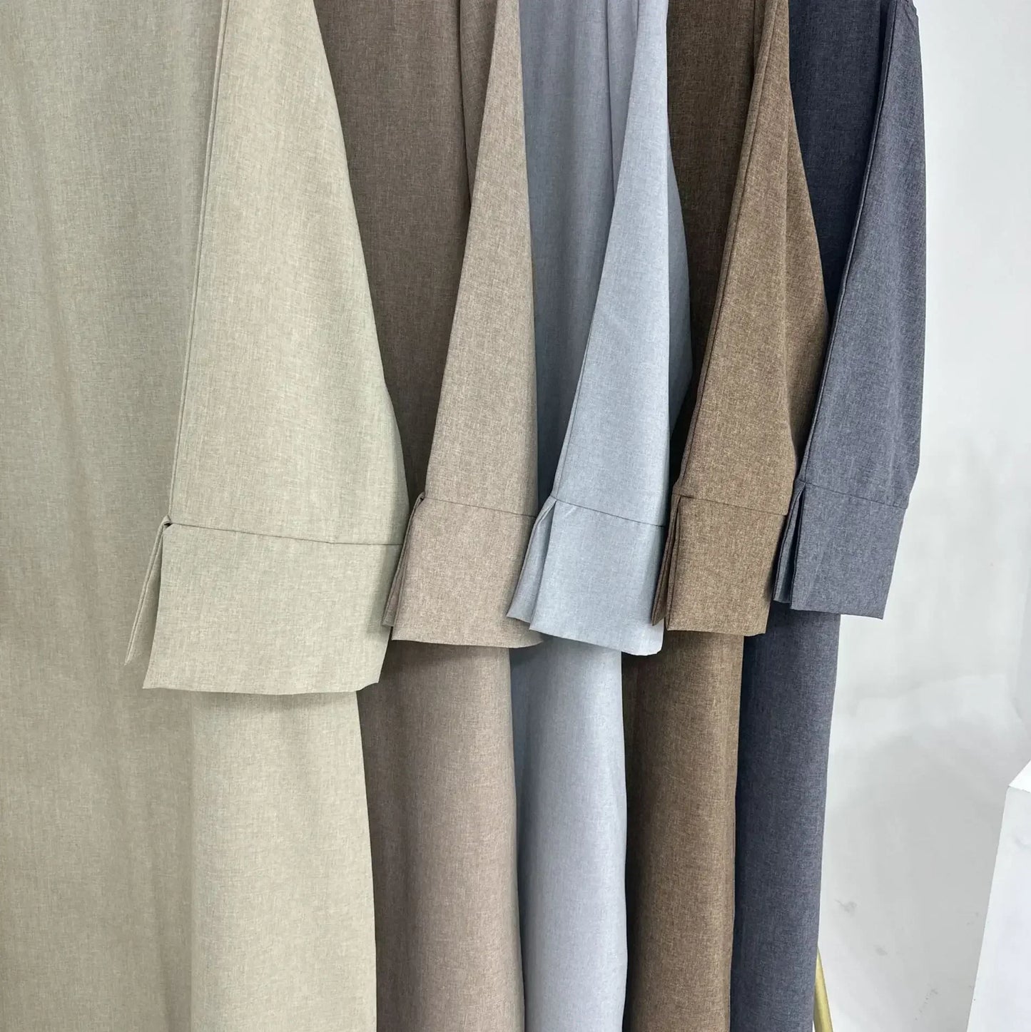 Plain Linen Closed Abaya Dubai Luxury Muslim Hijab Dress Turkey Casual African Dresses Abayas for Women Ramadan Eid Islam Kaftan