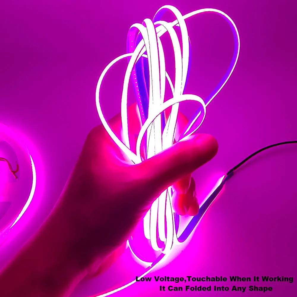 12V 24V COB LED Streifen 5mm/8mm PCB 400/480LEDs/m Flexible Rot/Grün/Blau/Rosa/Eisblau/Gelb Led Streifen Für Wohnkultur LED Lichter.