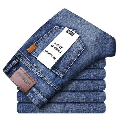 Luxury Men High Quality Pants Clothing Men Classic Business Casual Jeans 2025 New Male Fashion Blue Slim Stretch Denim Trousers.