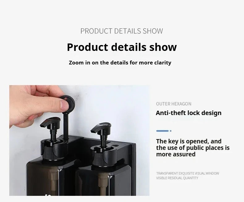 Hotel-Shampoo- und Duschgel, separate Flaschen, Wandmontage, kein Stanzen, Händedesinfektionsboxen, wandmontierte manuelle Seifenspender