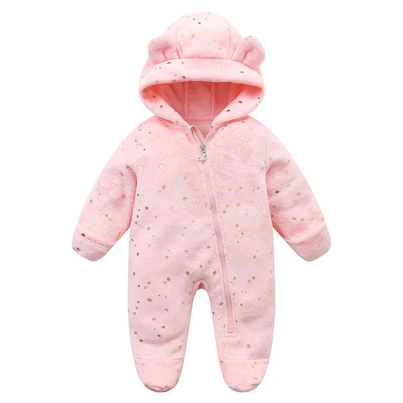 Weiche Neugeborene Baby Kleidung Flanell Herbst Winter Baby Jungen Mädchen Overall Cartoon Neugeborenen Body Warme Strampler für Babys 0-12M