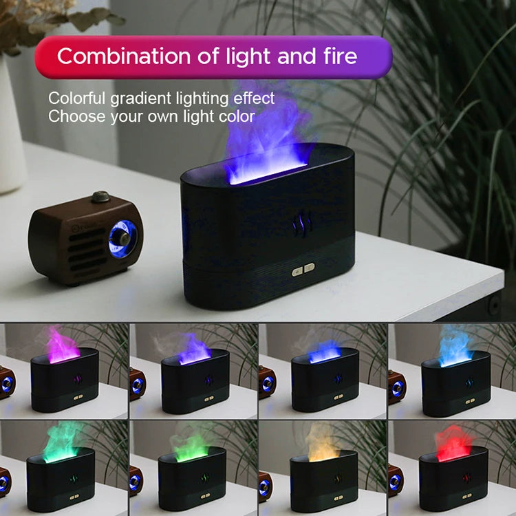 KINSCOTER Aroma Diffuser Air Humidifier Ultrasonic Cool Mist Maker Fogger Led Essential Oil Flame Lamp Difusor.