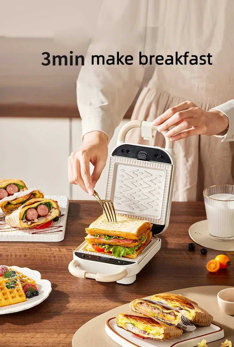 Electric Sandwich Maker Multifunctional Waffle Machine Toaster Baker Breakfast Machine Takoyaki Pancake Donuts Sandwichera 220V.
