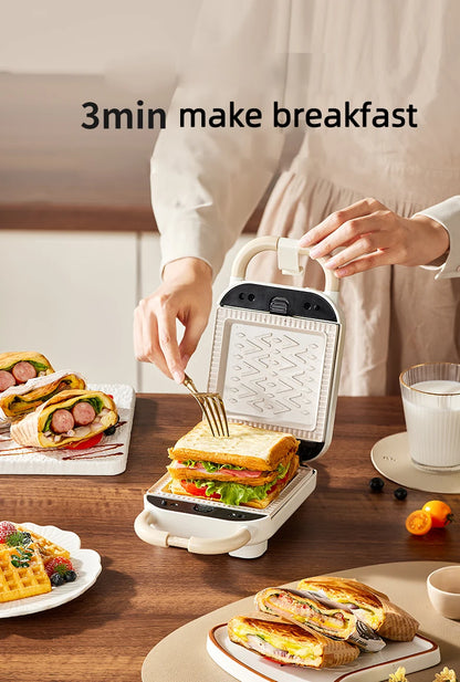 Electric Sandwich Maker Multifunctional Waffle Machine Toaster Baker Breakfast Machine Takoyaki Pancake Donuts Sandwichera 220V.