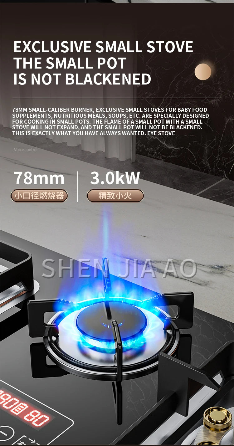 7.2KW Gas Stove Household Three Stove Timing Table Embedded Dual-purpose Natural Gas Liquefied Gas Fire Stove Gas Stove.