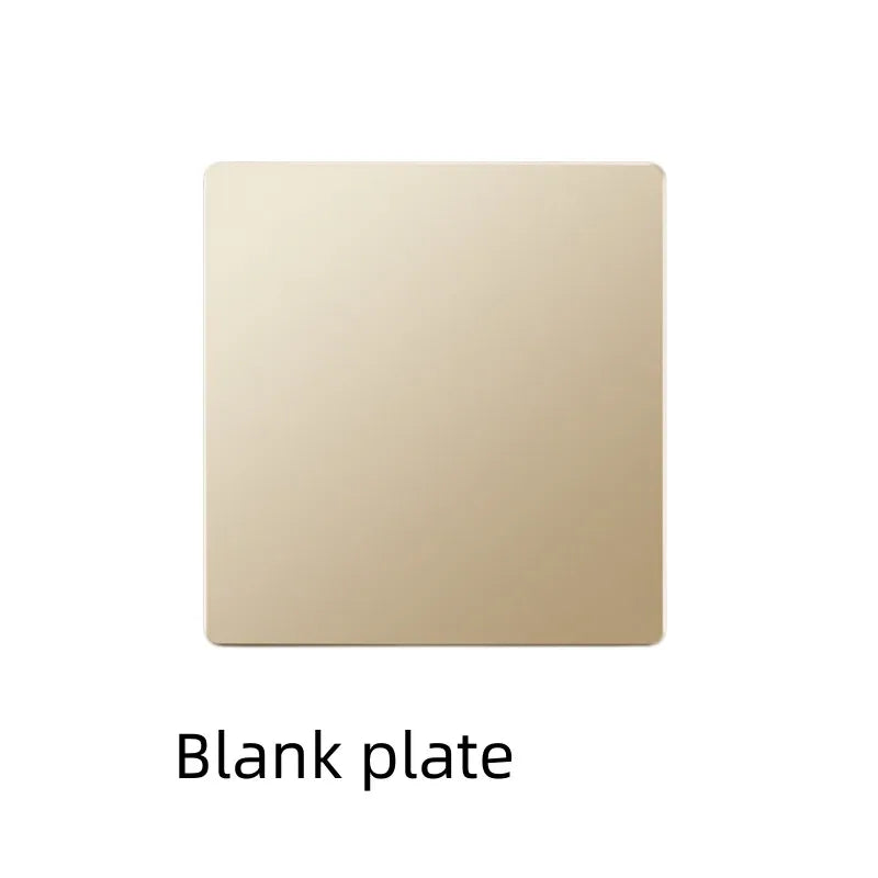 UK Standard 13A Gold USB Stecker Wandsteckdose Lichtschalter, 220V Universal 6-Loch-Doppelsteckdose mit 2,1A USB-Ladeanschluss.