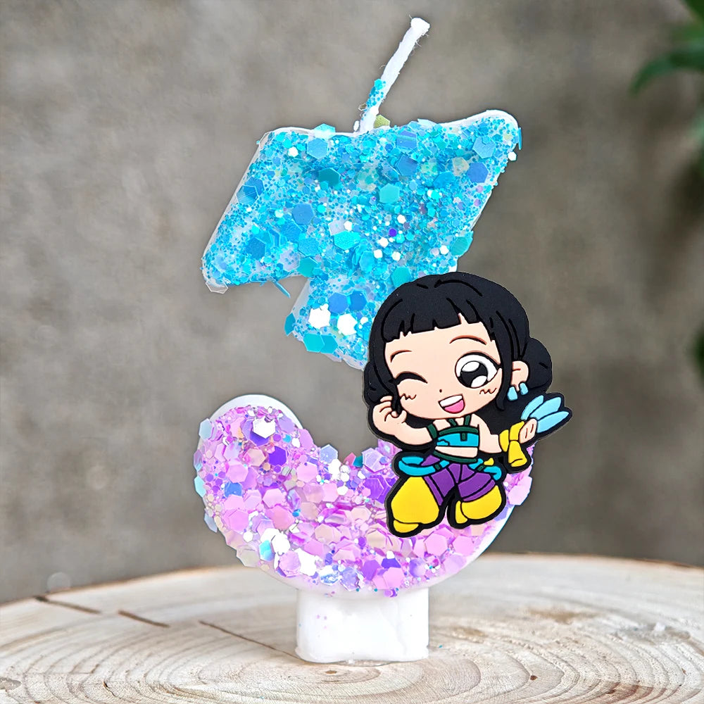 Heißer Kpop Dämon Jäger Thema Kerze 3D Nummer 0-9 Kinder Geburtstag Kuchen Dekoration Baby Dusche Anime Party liefert Geschenke