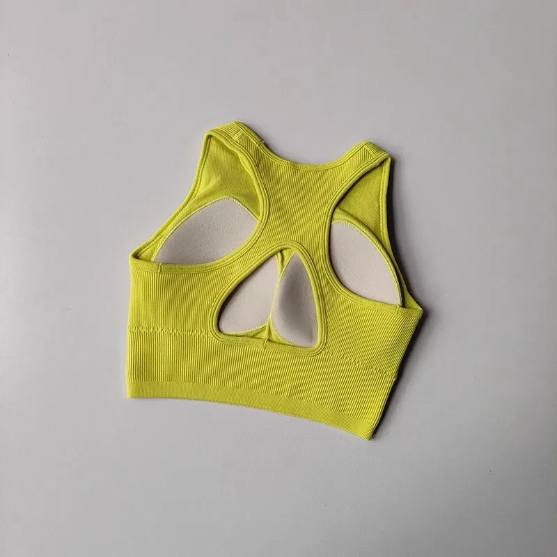 Women's Push-Up Sport Bra Breathable Yoga Gym Crop Top Fitness Brassiere Underwear Gym Wear Sports Bra.