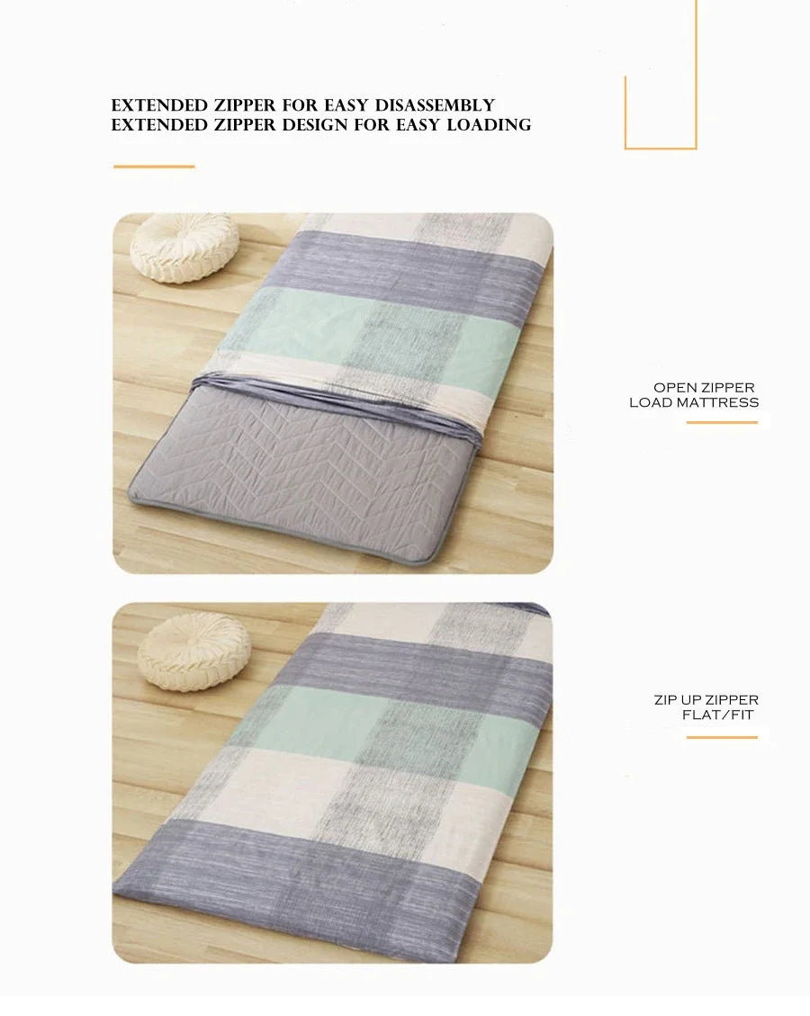 WASART Fully enclosed with zipper mattress protector cover geometric printed baby couple single double bed sheet protection pad.